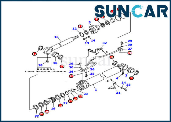kopen 707-98-37670 de Verbindingsuitrustingen van de boomcilinder voor KOMATSU pc120-6 de Uitrusting van Graafwerktuigheavy model repair online manufacture