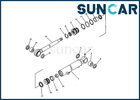 kopen 21S-63-02040 van de de Schommelingscilinder van KOMATSU de Verbinding Kit Fits Models pc03-1 Graafwerktuig Inner Repair Kit online manufacture