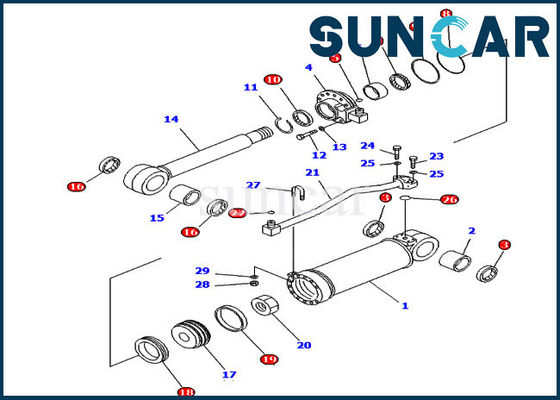 kopen 707-98-52240 7079852240 van de de Reparatieuitrusting D65E-12 van de Schulpzaagcilinder van de Bulldozerkomatsu de Verbindingsuitrustingen online manufacture