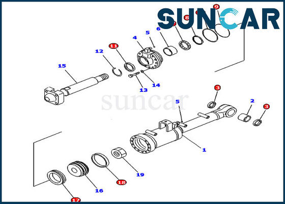 kopen 707-99-52215 de hydraulische Schuine stand die van de de Verbindingsuitrusting ISO9001 van de Cilinderreparatie Kit Fits D65E-12 KOMATSU verzegelen online manufacture