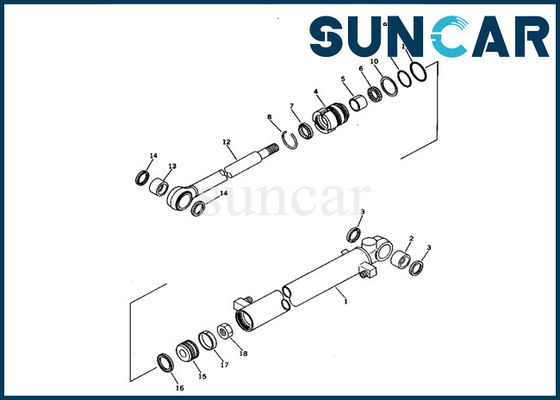 kopen Van de Verbindingsuitrusting 707-00-50680 van de emmercilinder de de Vervangingsdienst Kit For Komatsu Mini Excavator pc05-6 online manufacture