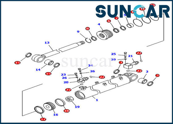 kopen 707-99-40120 kruippakjebulldozers die Cilinderverbinding Kit Fits Komatsu Parts Models D65EX-15E0 in orde maken online manufacture
