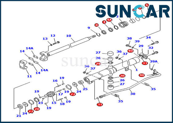 kopen Van de de Liftreparatie van olieweerstand 707-98-28640 van de de Verbindingsuitrusting D65EX-15 D65PX-15 KOMATSU de Cilinder Verzegelende Uitrusting online manufacture