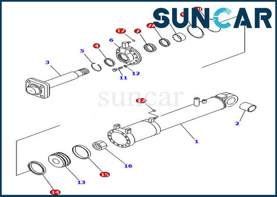 kopen 707-99-53620 de uitrusting van de de Cilinderdienst van de 7079953620 Bladschuine stand voor KOMATSU D85EX-15E0 D85MS-15 online manufacture