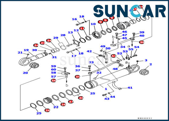 kopen 707-99-69780 van de Verbindingskit hydraulic cylinder service kit van de wapencilinder de Pasvormen KOMATSU pc1250-7 Graafwerktuig online manufacture