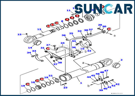 kopen De Dienstuitrusting 707-99-77050 van KOMATSU de Verbindingsuitrustingen van de Emmercilinder voor pc1250-8 Graafwerktuigvervanging online manufacture