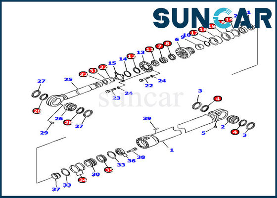 kopen 707-99-78770 de Verbindingsuitrusting ISO9001 pc1250-7 van KOMATSU het Hydraulische de Uitrustingenolie van de Cilinderreparatie Verzegelen online manufacture