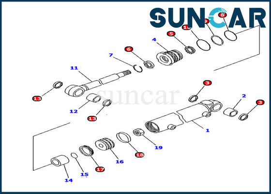 kopen Van de Olieweerstand 707-98-11330 van KOMATSU van de de Boomschommeling van de de Cilinderverbinding Uitrusting pc12r-8 Graafwerktuig Repair Kit online manufacture