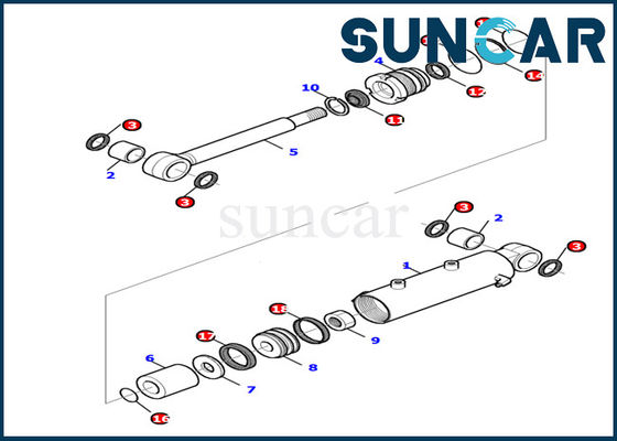 kopen Hydraulische de Verbindingsuitrusting pc15r-8 van de 878000499 Bladcilinder de Uitrusting van het Graafwerktuiginner parts gasket van KOMATSU online manufacture