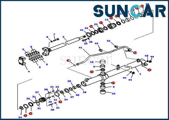 kopen Bulldozerdelen 707-99-27330 Hydraulische Uitrustingen van de de Uitrustingsd65ex-16 KOMATSU Vervanging van de Cilinderverbinding online manufacture
