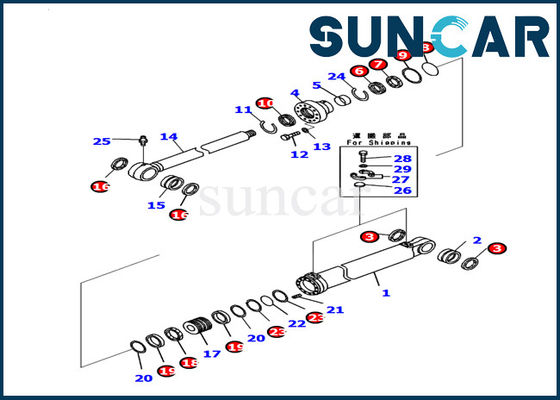 kopen 707-99-53310 de Verbinding Kit Komatsu Work Equipment Excavator pc130-8 van de boomcilinder de Dienstuitrusting online manufacture