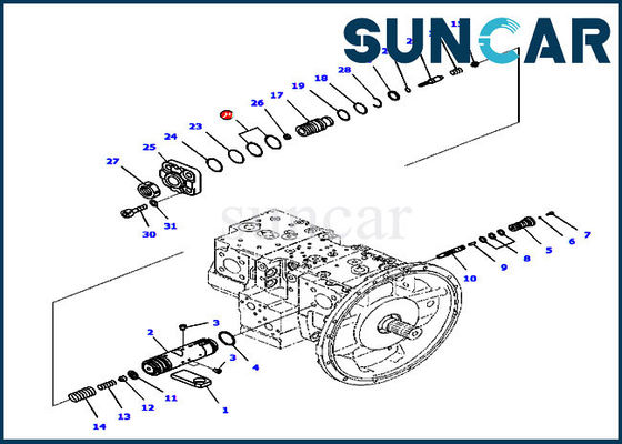 kopen 708-2L-45240 hoofdpompverbinding Ring For pc210-10 pc210lc-10 Binnenstee gedeelten van KOMATSU online manufacture