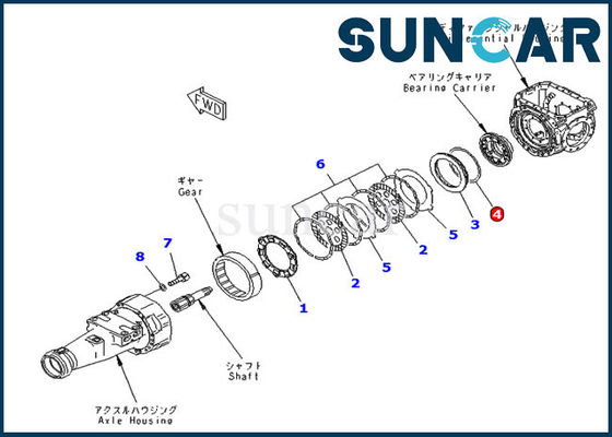 kopen Wa320-6 versnellingsbak Verzegelende Ring 419-33-21420 van het Wielladers van KOMATSU de Delen van de de Vervangingsverbinding online manufacture