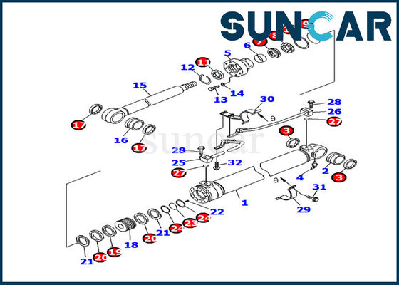kopen 707-99-27520 hydraulische van de Verbindingskit komatsu boom cylinder service van de Cilinderreparatie Uitrusting pc130f-7 Model online manufacture