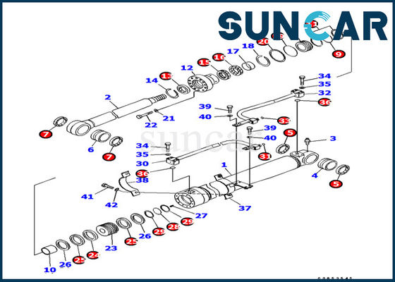 kopen 707-99-37170 de Verbindingsreparatie Kit For Komatsu Excavator van de boomcilinder pc138us-8 Modellen online manufacture