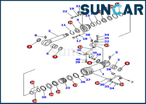 kopen 707-99-38790 de Cilinderverbinding Kit Komatsu pc138us-8 van de bladlift de Uitrusting van Graafwerktuiginner parts repair online manufacture
