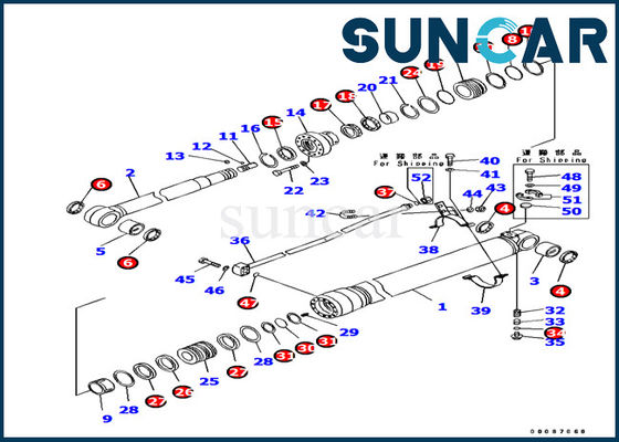 kopen 707-99-38820 KOMATSU pc138us-8 de Cilinderverbinding Kit Machinery Repair Kit van Graafwerktuiginner parts arm online manufacture