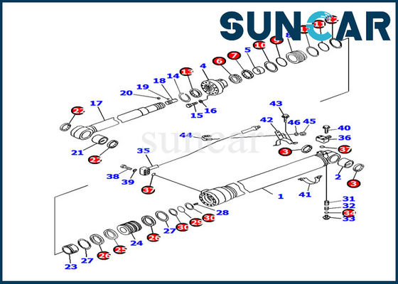 kopen Van de het Wapencilinder van KOMATSU 707-99-45180 de Verbindingsuitrusting pc130f-7 Graafwerktuig Inner Parts Service Kit Replacement online manufacture