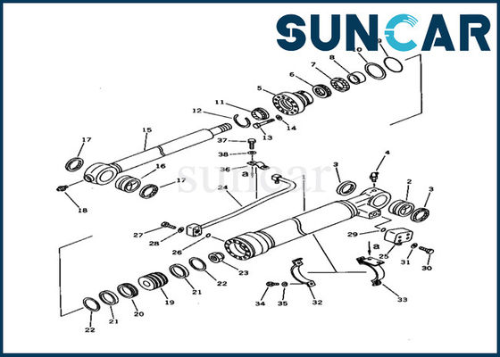 kopen 707-98-37110 hydraulische Cilinder die Kit Komatsu verzegelen pc150-5 van de de Dienstbinnenstee gedeelten Uitrusting van de Emmercilinder online manufacture