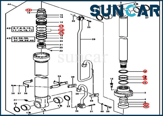 kopen AH225136 boom Hydraulische Cilinder Kit Excavator Seal Kit Fits John Deere 2154D 225CLC online manufacture