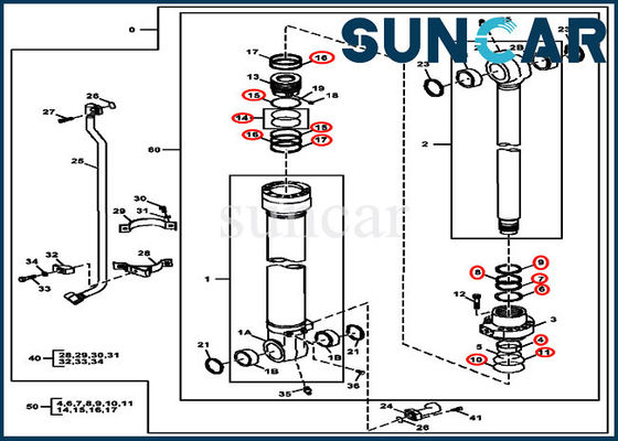kopen Van de de Emmerreparatie van John Deere AH225137 van de de Verbindingsuitrusting 2154D 225DLC het Graafwerktuig Hydraulic Service Kit online manufacture