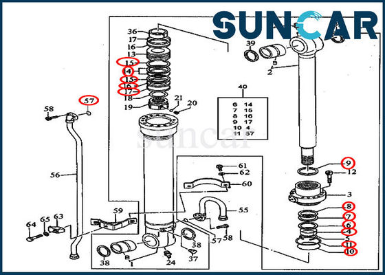 kopen 200CLC JOHN DEERE AT196469 de Uitrustings240dlc Graafwerktuig Cylinder Repair Kits van de Emmerverbinding online manufacture