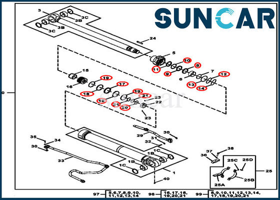 kopen 190GW van de Uitrustingsfya00012905 Pasvormen van de cilinderdienst de Componenten van John Deere Hydraulic Boom Cylinder online manufacture