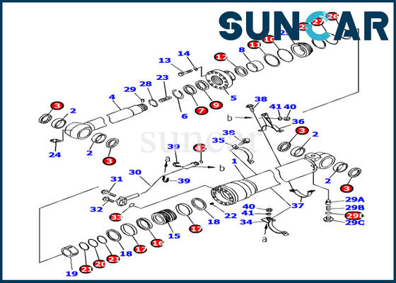 kopen Hydraulische Verzegelende Uitrusting 707-99-46320 KOMATSU van de Wapencilinder pc160lc-7 Uitrustingen van de Vervangingsverbinding online manufacture