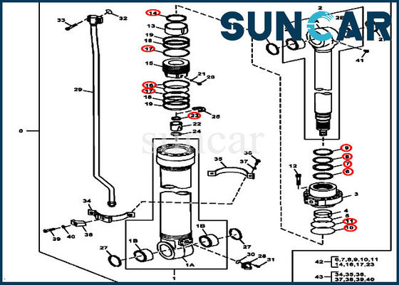 kopen Graafwerktuig Arm Cylinder 4667663 Reparatieverbinding Kit Fits Models 190DW 180GLC JOHN DEERE online manufacture