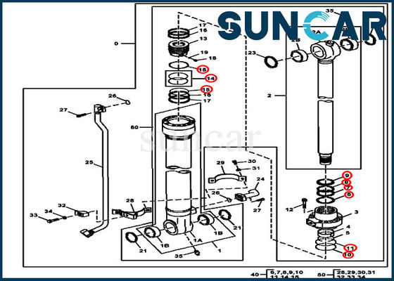 kopen 4663493 de Uitrusting van de de Dienstuitrusting 190DW 160DLC John Deere Excavator Seal Repair van de emmercilinder online manufacture