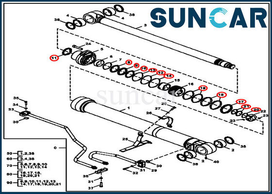 kopen FYA00012899 van de Verbindingskit deere repair kits for 135G 130G van de boomcilinder het Graafwerktuig Equipment Models online manufacture