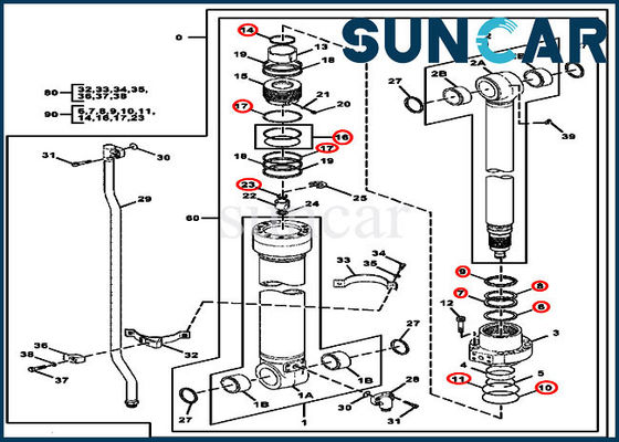 kopen 4654422 van de de Verbindingsreparatie van de wapencilinder de Dienst Kit For Models 220DW John Deere Construction Machinery online manufacture