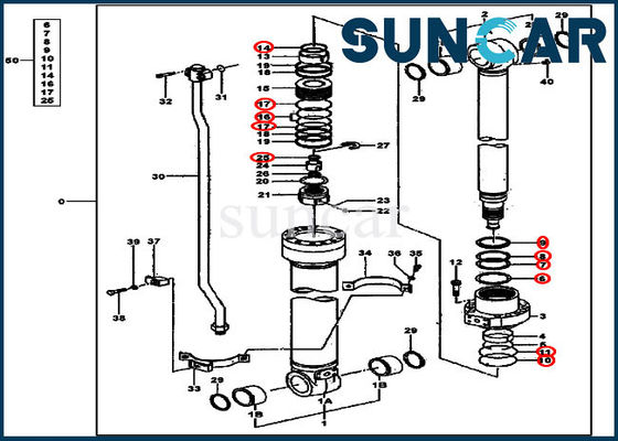 kopen 4631062 van de Verbindingskit excavator hydraulic seals JOHN DEERE van de wapencilinder de Dienstuitrusting online manufacture
