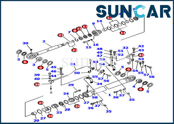 kopen KOMATSU pc1800-6 van de Verbindingsuitrusting 707-99-77180 van de Emmercilinder het Graafwerktuig Service Kit Inner Repair Kit online manufacture
