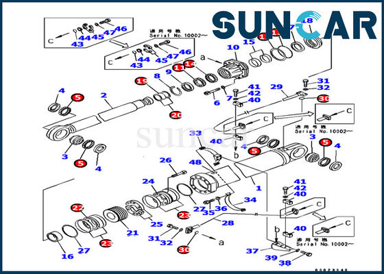 kopen De verzegelende van de de Cilinderreparatie van de Uitrustings 707-99-87720 Boom Verbinding Kit For Komatsu Excavator pc1800-6 online manufacture