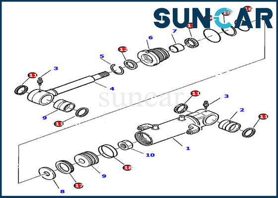 kopen 878000393 de Verbindingsuitrustingen pc20-7 het Graafwerktuig Hydraulic Cylinder Assy Inner Parts van de bladcilinder van KOMATSU online manufacture