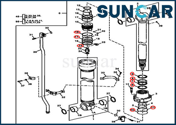 kopen Wear Resistance FYA00001400 Excavator Arm Sealing Kit 245GLC 230GW Deere Cylinder Kits online manufacture