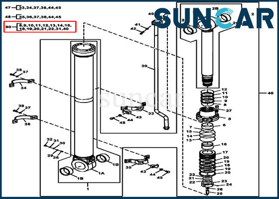 kopen FYA00008675 John Deere Arm Cylinder Seal-Uitrustingsiso9001 290GLC 270DLC Verzegelende Uitrusting online manufacture