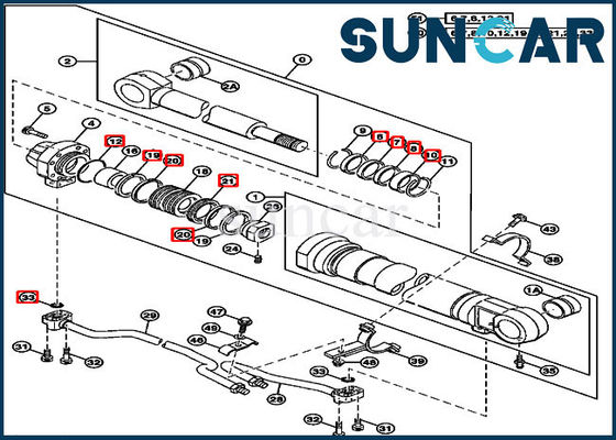 kopen AT264437 hydraulische Cilinder Kit Boom Seal Kit For 200LC 2054 270LC John Deere Parts online manufacture