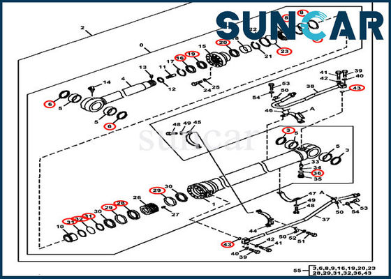 kopen 4640118 Dipper Stokwapen die het Graafwerktuig Models verzegelen van Kit Fits John Deere 350GLC 370C 350DLC online manufacture