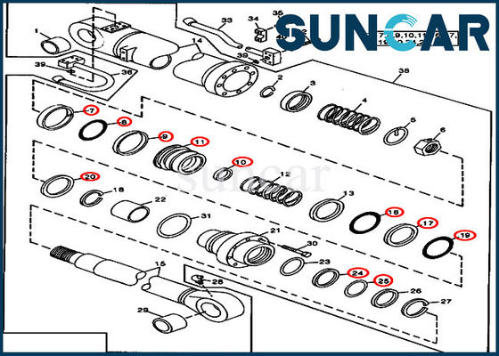 kopen AT264444 Uitrusting van de wapen de Verzegelende Uitrusting ISO9001 490 John Deere Cylinder Repair Seal online manufacture