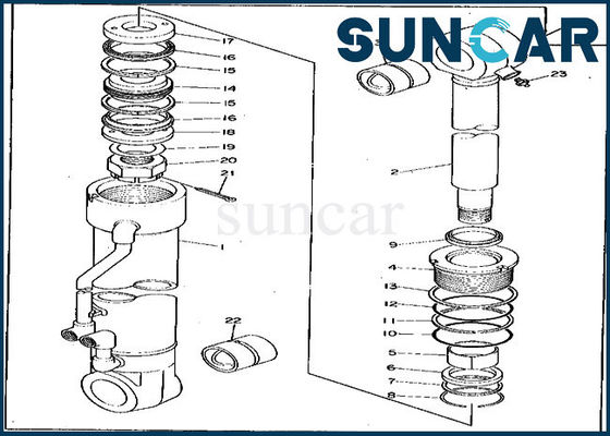kopen De Uitrusting 495D 595 Deere-Verbindingsreparatie Kit Excavator Hydraulic Seal Kit van de 0265107 Stabilisatorcilinder online manufacture