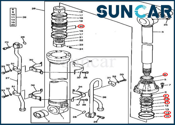 kopen AT192075 hydraulische van de Verbindingskit fits john deere excavator van de Reparatieolie het Wapencilinder 590D online manufacture