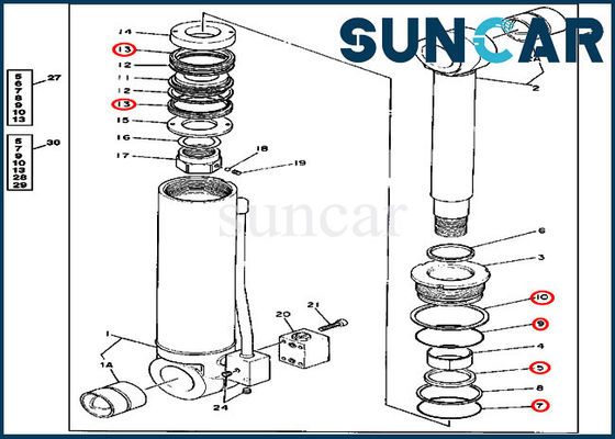 kopen De de Vervangingsdienst Kit Fits Excavator 595D John Deere van de 4240075 Stabilisatorcilinder online manufacture