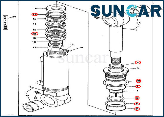 kopen 4240084 de Verbinding Kit Excavator Hydraulic Service Kits van de bladcilinder voor 595D John Deere online manufacture