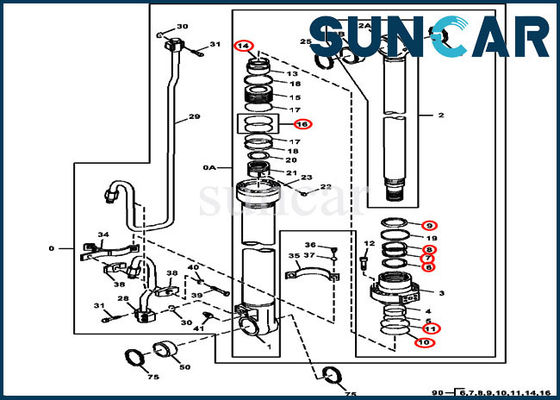 kopen 3754D Deere 4686432 Hydraulische Uitrustingen van de Boomverbinding past Cilinder 115,00 mm-Staaf 170 mm droegen online manufacture