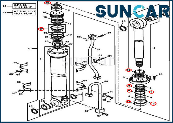 kopen De Uitrustings450lc 450CLC Deere Graafwerktuig Seal Repair Kits van de 4438679 Wapen Hydraulisch Cilinder online manufacture