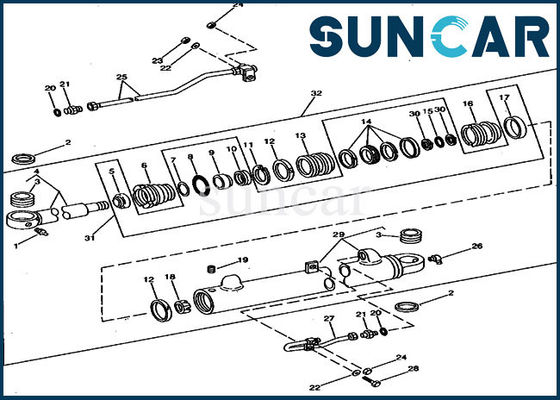 kopen van de Cilinderuitrustingen RE12315 van 693B 690B JOHN DEERE de Uitrusting van het Graafwerktuigboom repair seal online manufacture