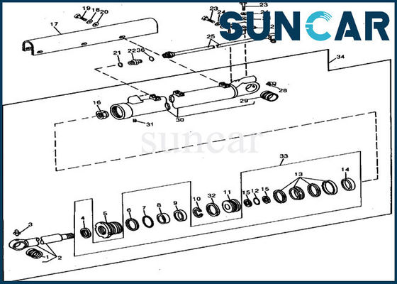 kopen JOHN DEERE RE15906 van de de Cilinderreparatie van de Vervangingsemmer de Verbinding Kit Fits 690 690B-Graafwerktuig online manufacture