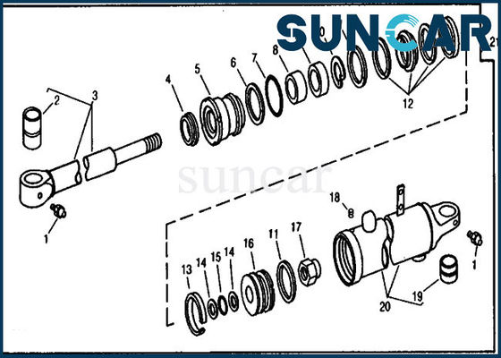 kopen RE18951 de Reparatieverbinding Kit Excavator 690C John Deere Hydraulic Repair Kit van de wapencilinder online manufacture